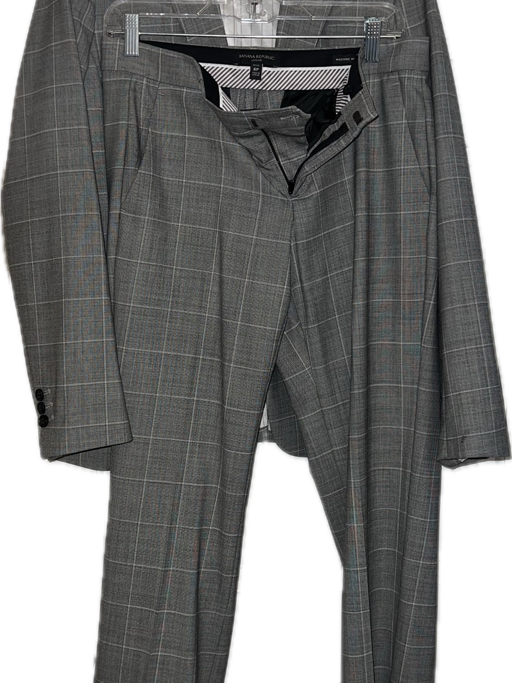 Banana Republic Gray Plaid Women's Suit Pants